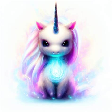 Premium Ai Image A Unicorn With A Blue Light On Its Head And A Pink Mane