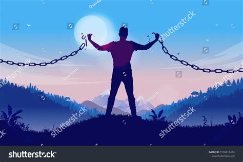 Man Breaking Chains