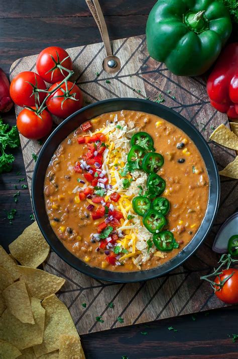 Vegetarian Lentil Tortilla Soup Instant Pot Slow Cooker