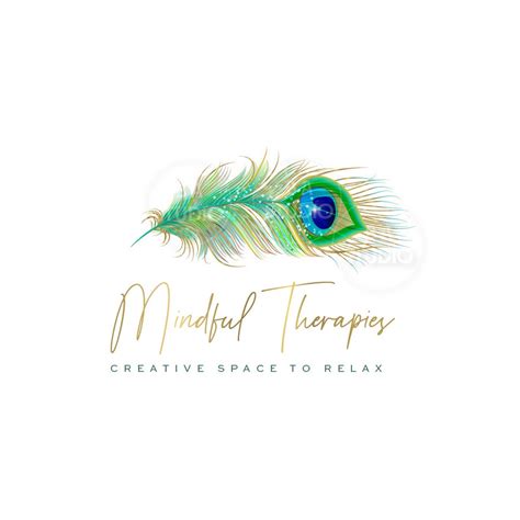 Peacock Feather Logo Premade Logo Design Logo Design And Branding