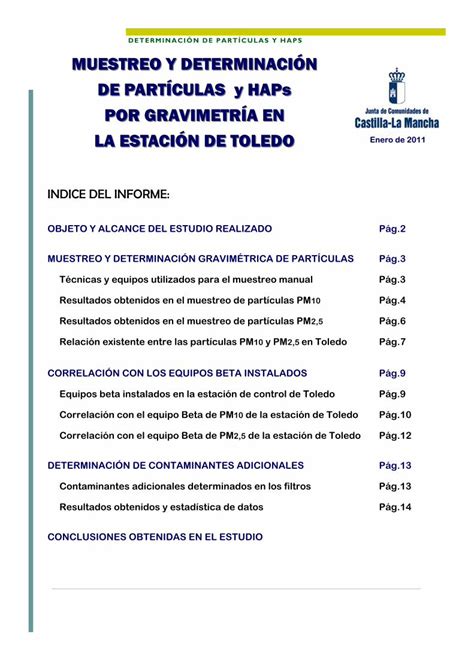 Pdf Muestreo Y Determinaci N De Part Culas En Toledopagina Jccm Es