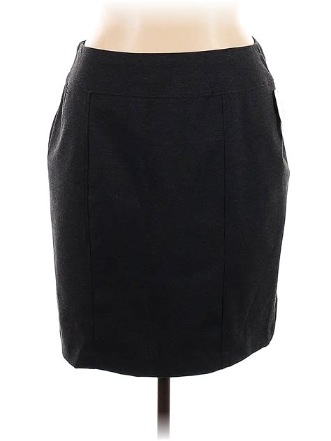 Ellen Tracy Solid Black Casual Skirt Size Xl 76 Off Thredup