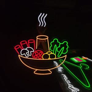 Hotpot Neon Sign Chinese Food Led Sign Chaffy Dish Led Light Custom Hot Pot Neon Light Etsy