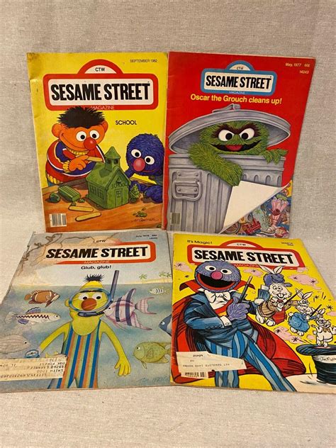 Vintage Ctw Sesame Street Magazine Lot Oscar Grover