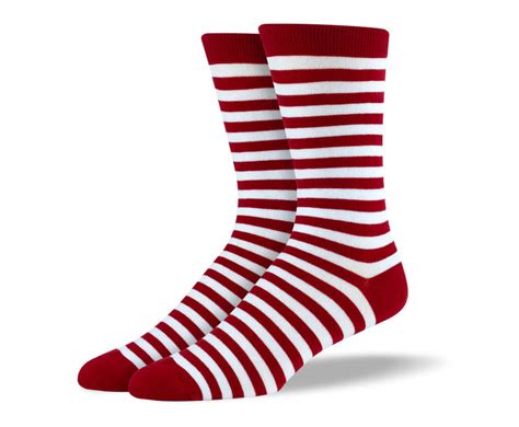 Mens Red And White Stripes Socks Soxy Socks