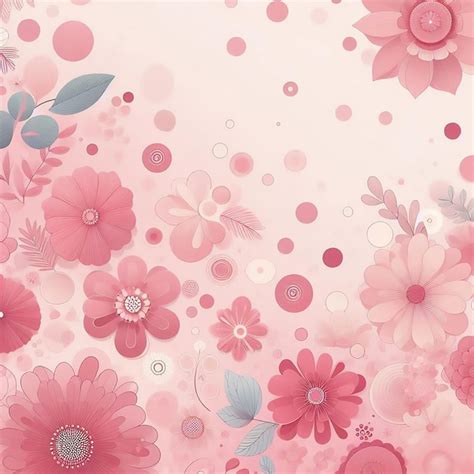 A Pink Floral Wallpaper With Pink And Blue Flowers Premium AI