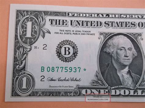 Unc Rare $1 Star Note 2003 A District B 2 York Uncirculated One Dollar Bill