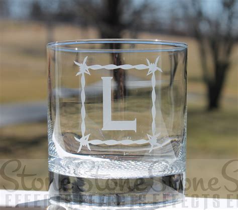 Personalized Whiskey Glasses Etched Whiskey Glass With Monogram Etsy