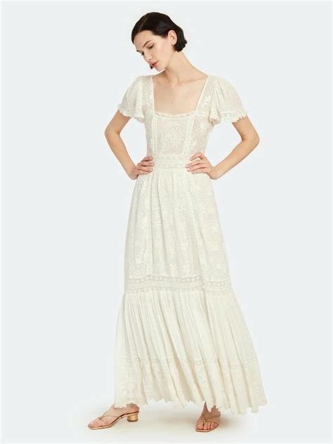 Loveshackfancy Ryan Crochet Trimmed Embroidered Cotton Gauze Maxi Dress