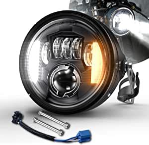 BWCarid Round 7 Inch LED Motorcycle Headlight DOT Approved With