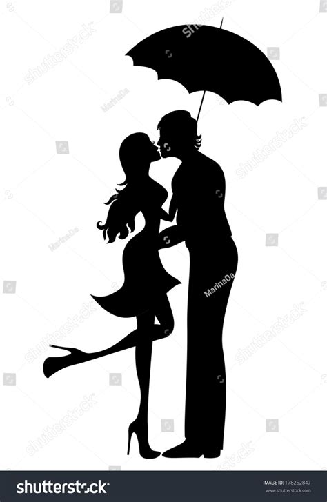 Romantic Couple Silhouette Lovers Woman Man Stock Vector Royalty Free 178252847 Shutterstock