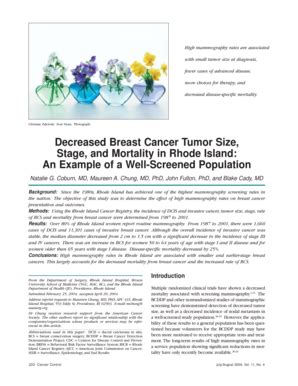 Fillable Online Moffitt Decreased Breast Cancer Tumor Size Stage And