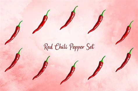 Red Chili Pepper Set Graphic by The Illustrator's Lair · Creative Fabrica