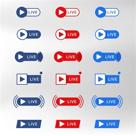 Emblema En Vivo De Las Redes Sociales Al Estilo De Youtube Facebook