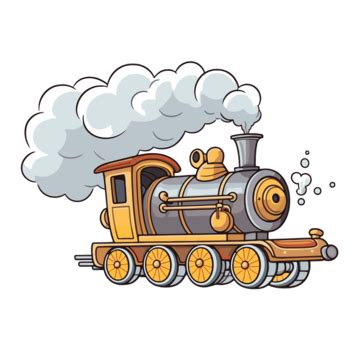 Steam Clipart Cartoon Steam Locomotive With A Steam Pipe Vector, Steam ...