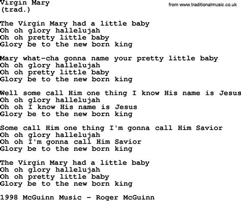 Virgin Mary By The Byrds Lyrics With Pdf