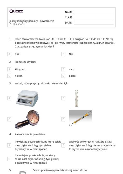 Ponad 50 Pomiar Arkuszy Roboczych Dla Klasa 7 W Quizizz Darmowe I Do