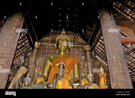 Buddha Statue Vat Xieng Thong Temple Luang Prabang Laos Stock Photo