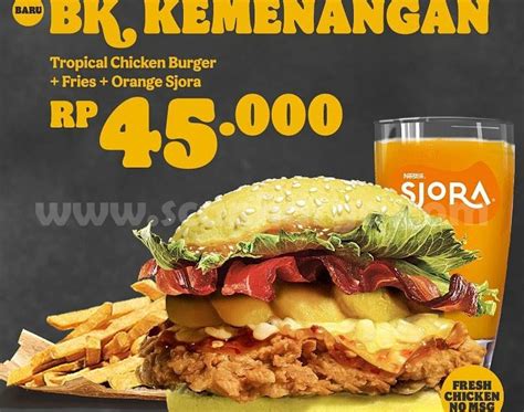 Baru Burger King Promo Menu Bk Kemenangan Tropical Delight Harga Mulai