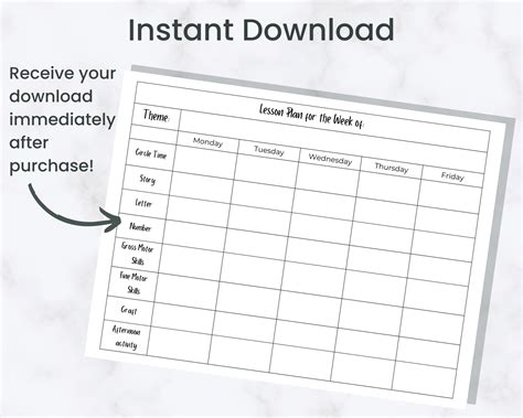 Editable Weekly Lesson Plan Template for Preschool, Prek, Kindergarten ...