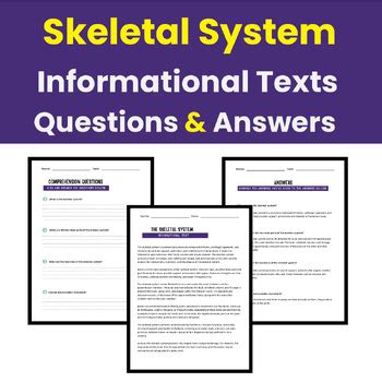 The Skeletal System Reading Comprehension With Assessment Questions