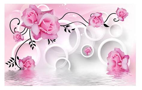 Pink Rose Wallpaper Flower 3d 3d Wall Murals Wallpaper 3d Murals Wallpaper For Living Room Home