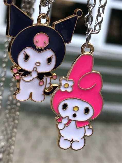 Anime My Melody Necklace Pendant Kuromi Necklace Pendant Etsy Uk