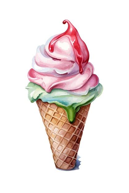 Premium Vector Ice Cream Watercolor Clipart Vector