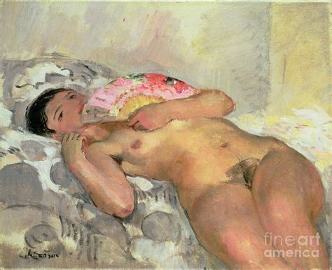 Nude Woman With A Fan Painting By Henri Lebasque Fine Art America
