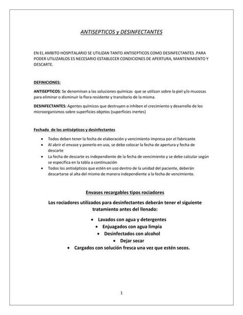 ANTISEPTICOS y DESINFECTANTES | Melany Lopez | uDocz
