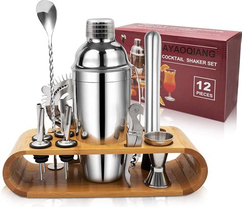 Ayaoqiang Cocktail Shaker Kit Inox Ensembles De Bar Cocktail Set