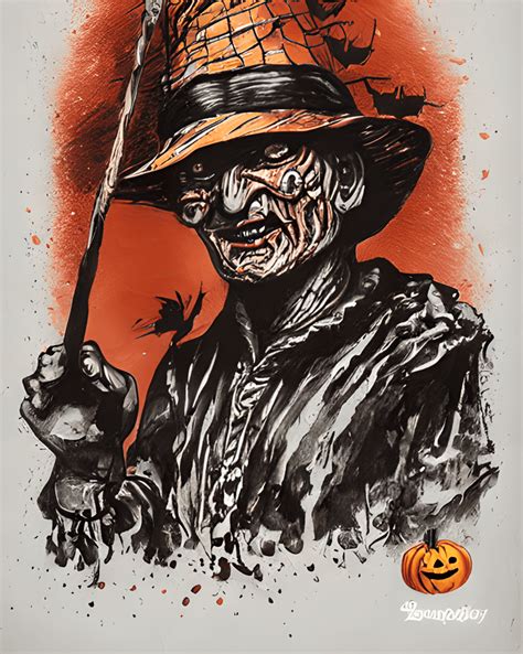 Freddy Krueger Pumpkin Halloween Graphic · Creative Fabrica