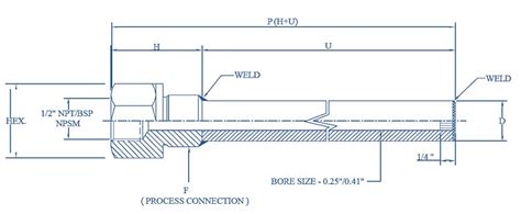 Thermowell For Sensor Protection Bar Stock Thermowell