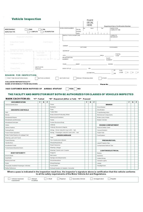 39 Best Vehicle Inspection Forms Lyft Uber Etc Templatelab