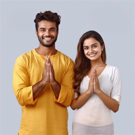 Premium Photo Sri Lankan Couple Ayubowan Namaste Greeting