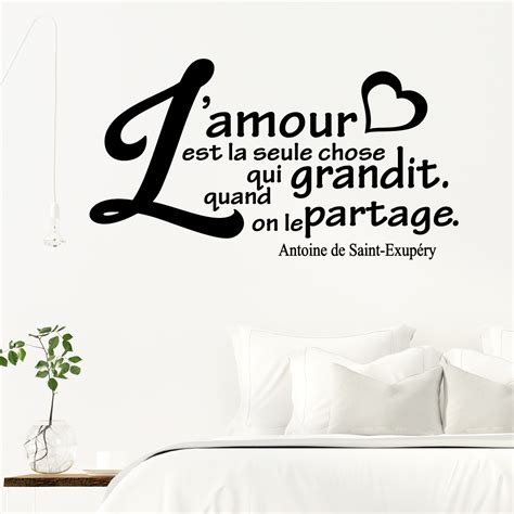 Sticker Citation Amour L Amour Grandit Antoine De Saint Exup Ry