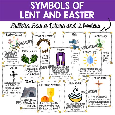 Christian Bulletin Board: The Symbols of Lent and Easter Posters | Made By Teachers