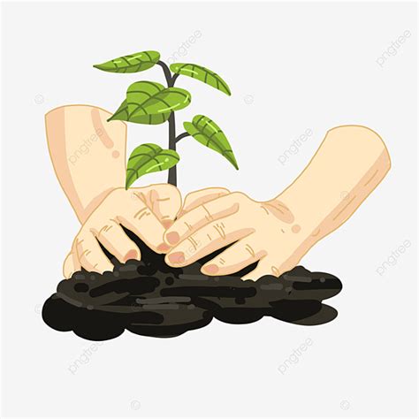 Plant Sapling Clipart Transparent PNG Hd, Spring Planting Tree Hands ...