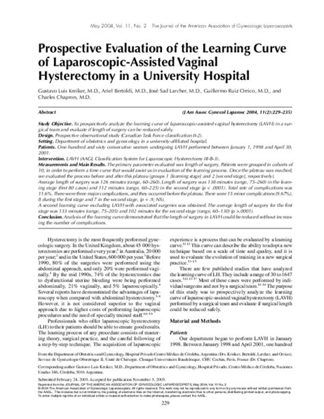 Pdf Prospective Evaluation Of The Learning Curve Of Laparoscopic