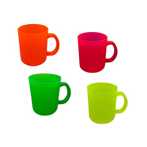 Caneca de Vidro Fosco Neon para Sublimação 320ml