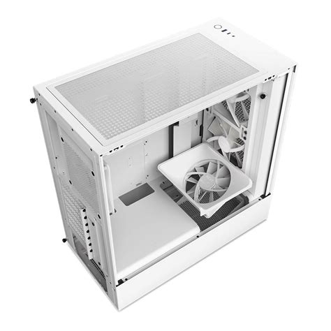 Gabinete NZXT H5 Flow RGB Blanco Carcasa Compacta ATX Panel