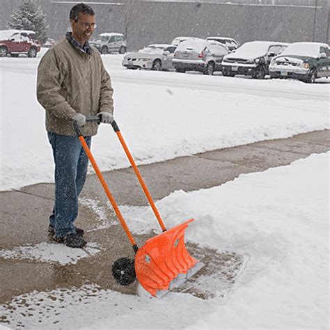 Snow Plow Shovel Pusher with Wheels – Snow Removal Tools for Driveway ...