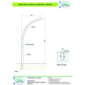 Poste Curvo Simples Engastado Metros Luz Atual