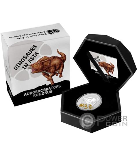 AURORACERATOPS RUGOSUS Dinosaurs in Asia 1 Oz Silber Münze 2 Samoa 2023