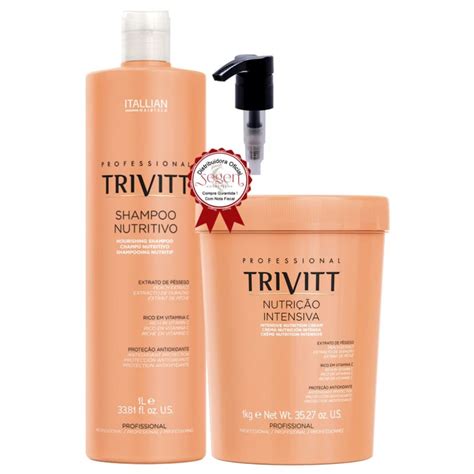 Kit de Nutrição Trivitt Shampoo1L Hidratação 1Kg