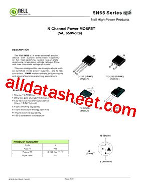 5N65 Datasheet(PDF) - Nell Semiconductor Co., Ltd