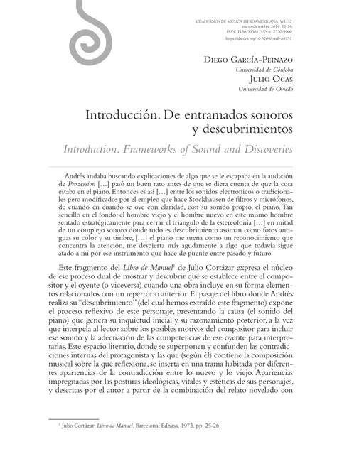 PDF De entramados sonoros y descubrimientos Introducción al dossier