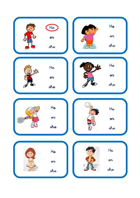 He She It Worksheet For Kindergarten