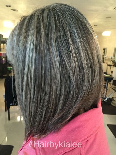 Natural grey with high and lowlights. | Blending gray hair, Hair color ...