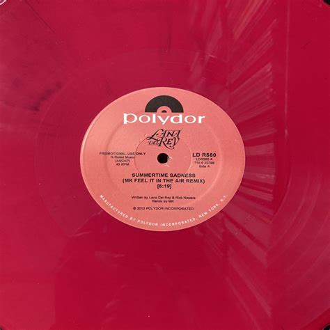 Lana DEL REY - Summertime Sadness (MK Mixes) [Red Vinyl] – Horizons Music